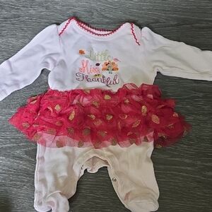 Koala Kids Pink and White Footies One Piece with Tutu